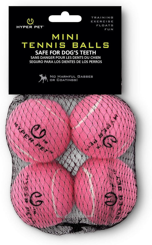 MINI Tennis Balls for Dogs (Pet Safe Dog Ball Dog Tennis Balls for Exercise & Training) Dog Ball Interactive Dog Toys Work with  K9 Kannon MINI Dog Ball Launcher - 4 Pack MINI Pink